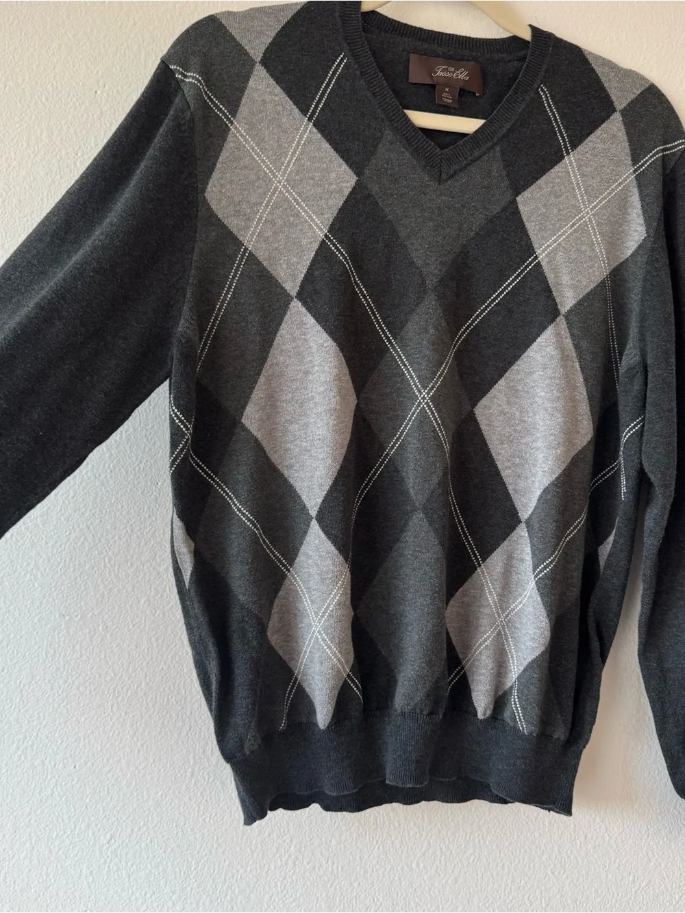 Tasso Elba Argyle Sweater Pullover Long Sleeve